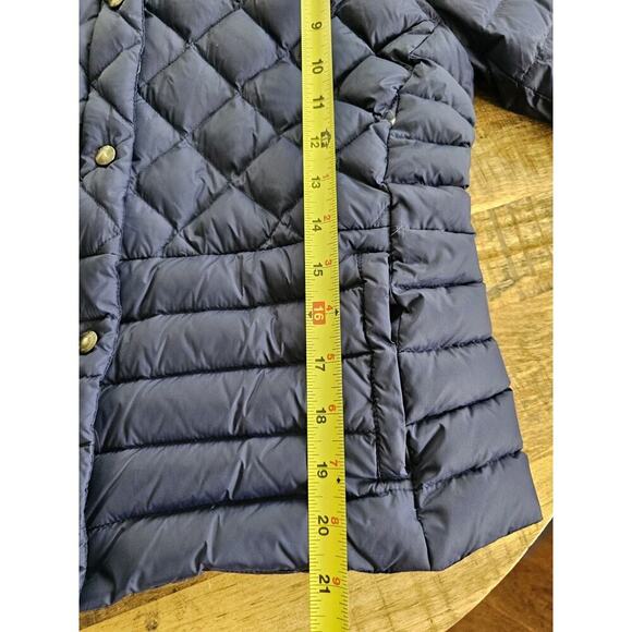 Lands' End Blue Quilted Down Puffer Coat Jacket Full Zip Women’s Sz MP EUC - Picture 9 of 11